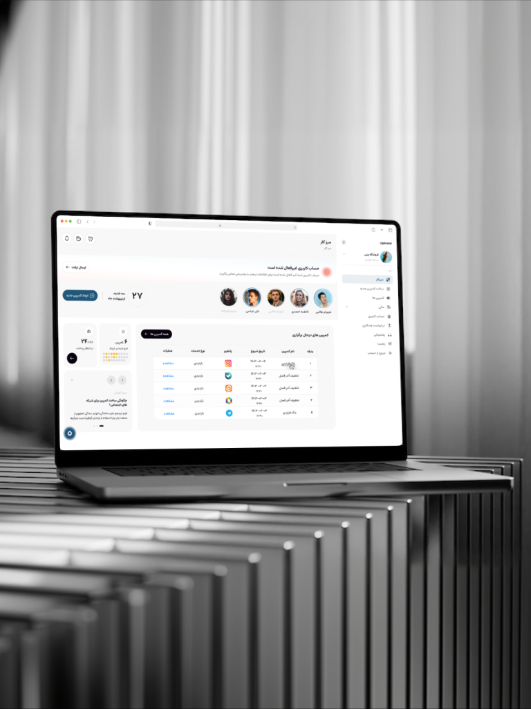 User dashboard over view UI UX